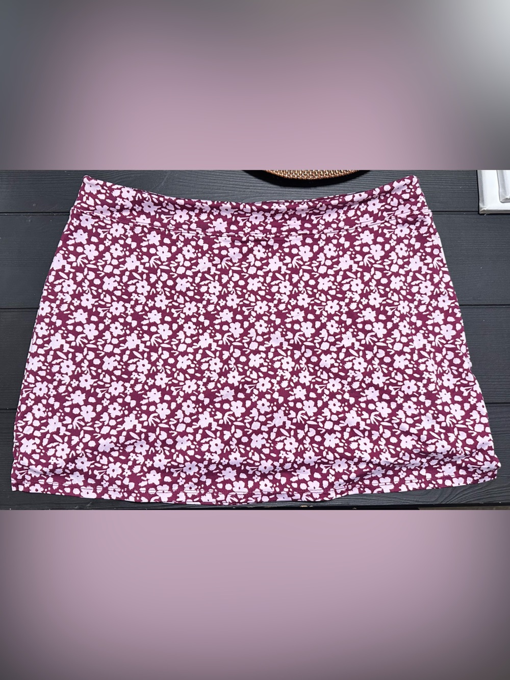 Women’s Floral Print Active Skirt — Pink and Wine